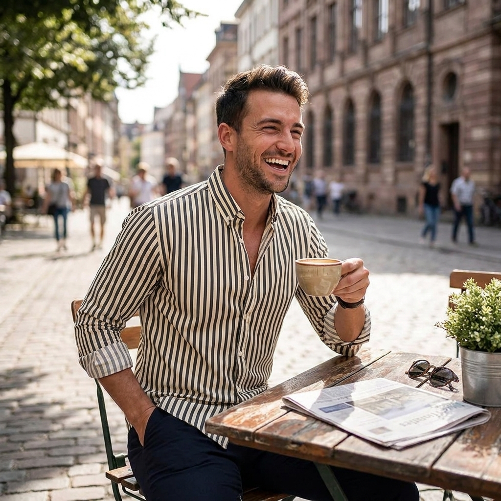 Stripe Shirt Men lifestyle
