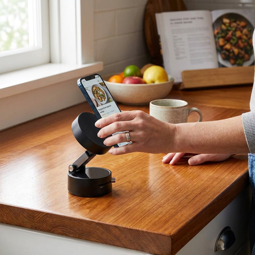 Magnetic Vacuum Phone Holder lifestyle